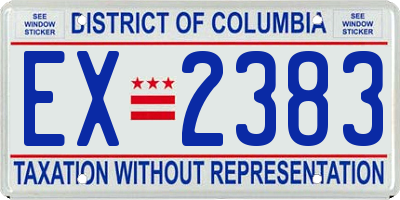 DC license plate EX2383