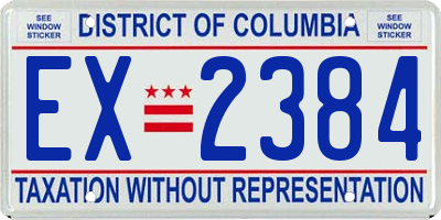 DC license plate EX2384