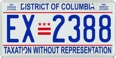 DC license plate EX2388