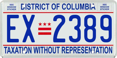 DC license plate EX2389