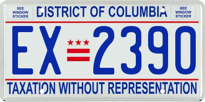 DC license plate EX2390