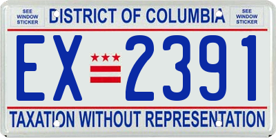 DC license plate EX2391