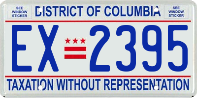 DC license plate EX2395