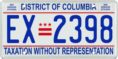 DC license plate EX2398