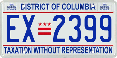 DC license plate EX2399