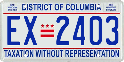DC license plate EX2403