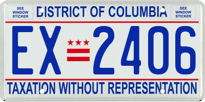 DC license plate EX2406