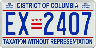 DC license plate EX2407