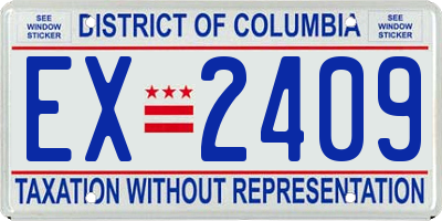 DC license plate EX2409