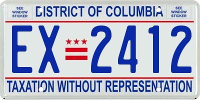 DC license plate EX2412