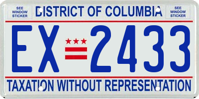 DC license plate EX2433