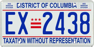 DC license plate EX2438