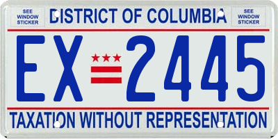 DC license plate EX2445