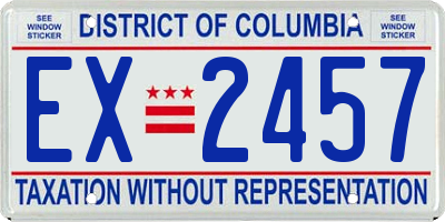DC license plate EX2457