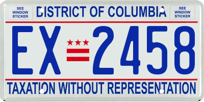 DC license plate EX2458