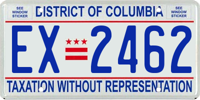DC license plate EX2462