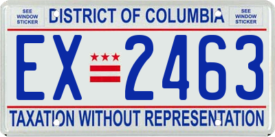 DC license plate EX2463