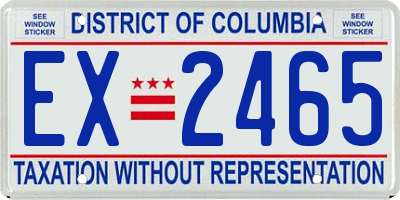 DC license plate EX2465