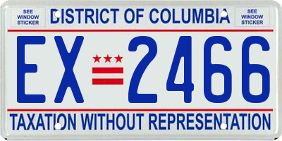 DC license plate EX2466