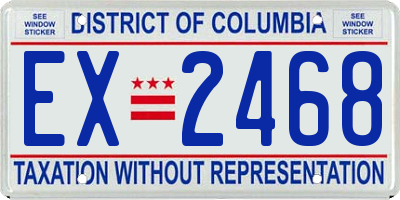 DC license plate EX2468