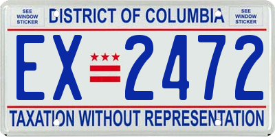 DC license plate EX2472