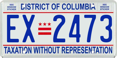 DC license plate EX2473