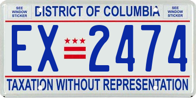 DC license plate EX2474