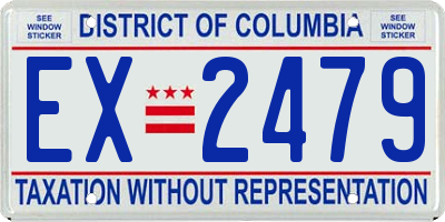 DC license plate EX2479