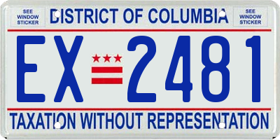 DC license plate EX2481