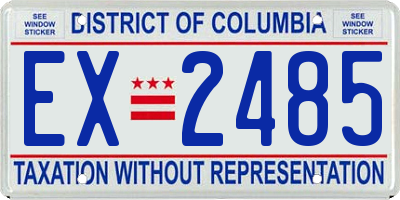 DC license plate EX2485