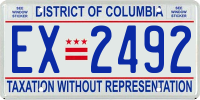 DC license plate EX2492