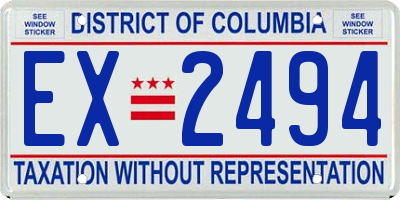DC license plate EX2494