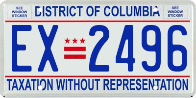 DC license plate EX2496