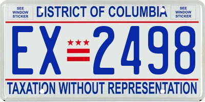 DC license plate EX2498