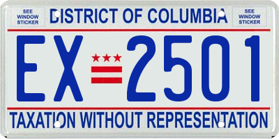 DC license plate EX2501