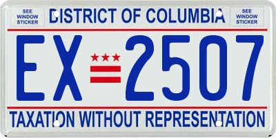 DC license plate EX2507