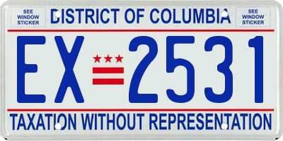 DC license plate EX2531