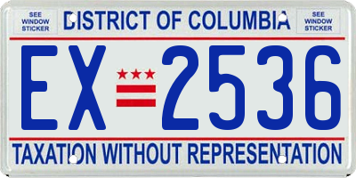 DC license plate EX2536