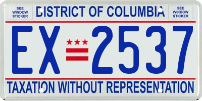 DC license plate EX2537