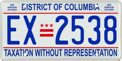 DC license plate EX2538