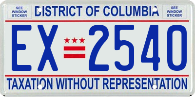 DC license plate EX2540