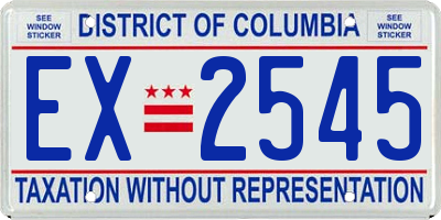 DC license plate EX2545