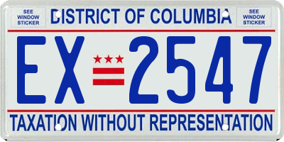 DC license plate EX2547