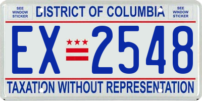 DC license plate EX2548