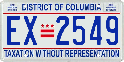 DC license plate EX2549