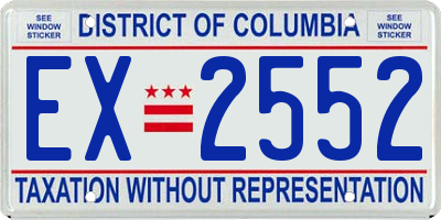 DC license plate EX2552