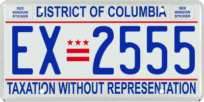DC license plate EX2555