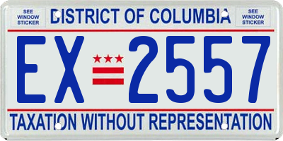 DC license plate EX2557