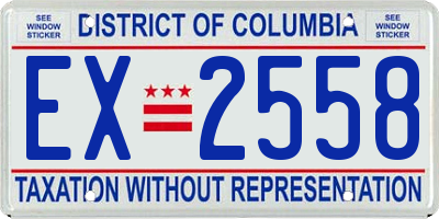 DC license plate EX2558