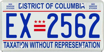 DC license plate EX2562